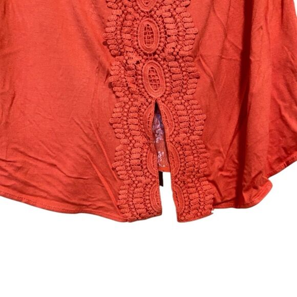 Daniel Rainn Paisley Key Hole Crochet Tank Top NWT Size Small Petite SP - Picture 10 of 13